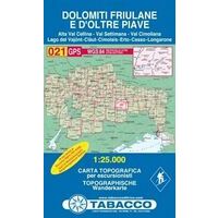 Tabacco Topografische Wandelkaart 021 Dolomiti Friulane 1:25.000