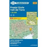 Tabacco Topografische Wandelkaart 026 Prealpi Giulie 1:25.000