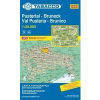 Tabacco Topograafische Wandelkaart 033 Pustertal Bruneck 1:25.000
