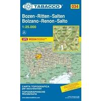 Tabacco Topografische Wandelkaart 034 Bolzano 1:25.000