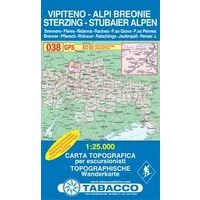 Tabacco Topografische Wandelkaart 038 Sterzing Vipiteno 1:25.000