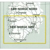 Nordeca Wegenkaart Zuid-Noorwegen Zuid 1:500.000