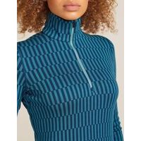 Icebreaker W Merino 260 Tech Vertex LS Half Zip  Snow Grid AO